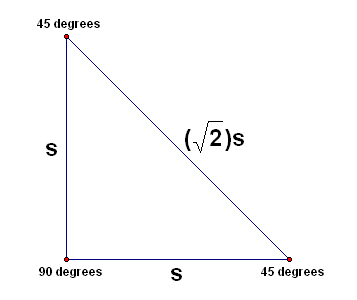 a 45-45-90 triangle
