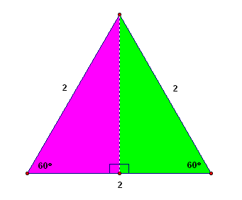 an equilateral triangle