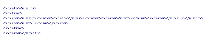 MathML code sample