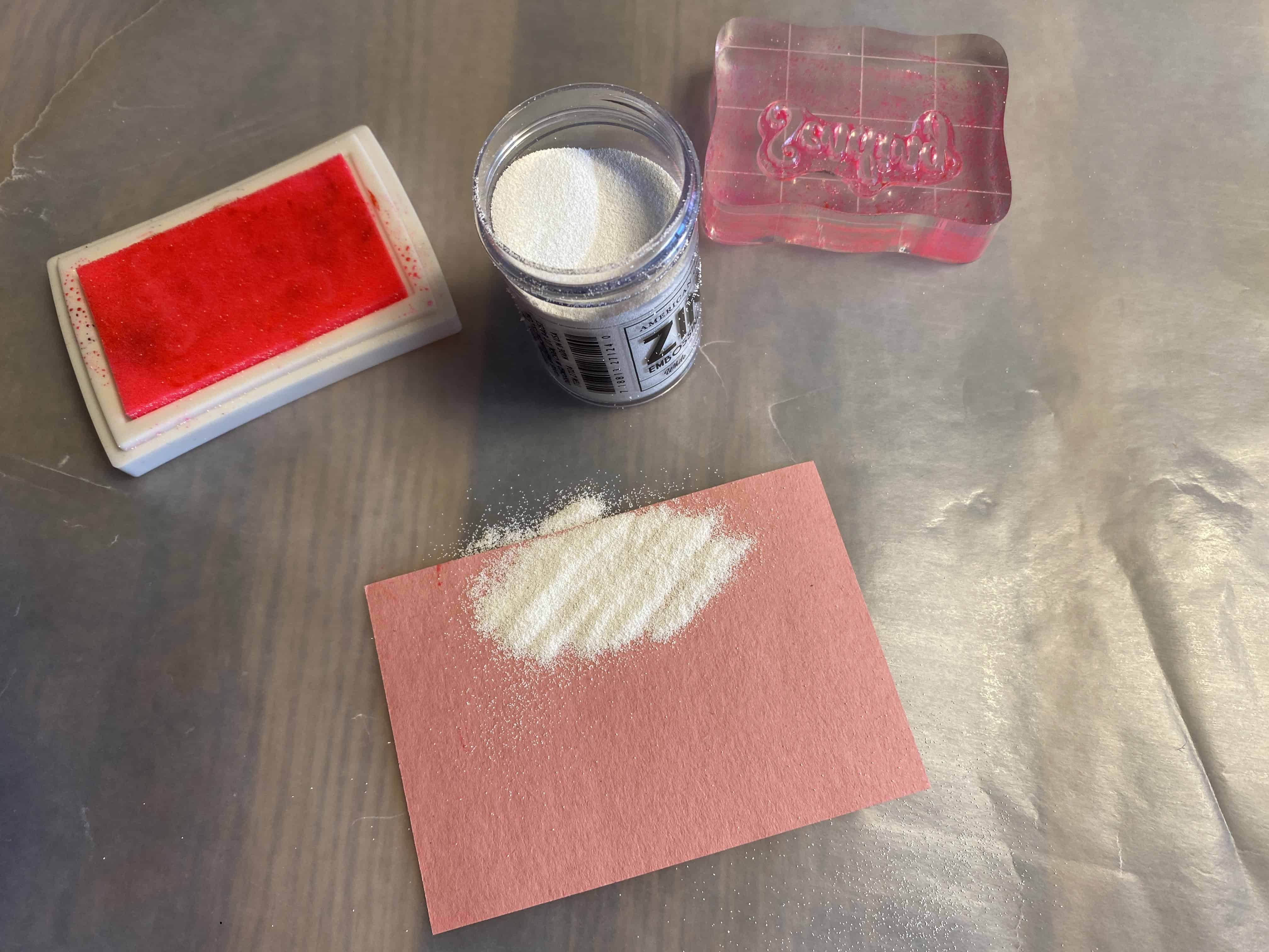 use embossing powder, as desired
