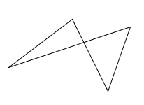 line segment intersects more than two others; not a polygon