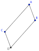 a parallelogram; opposite sides are parallel