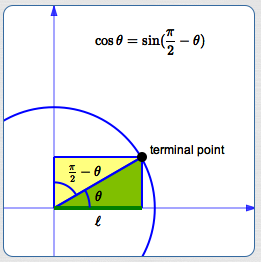 cosine is sine of the complementary angle