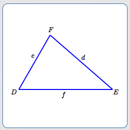 conventional triangle labeling for the Law of Cosines