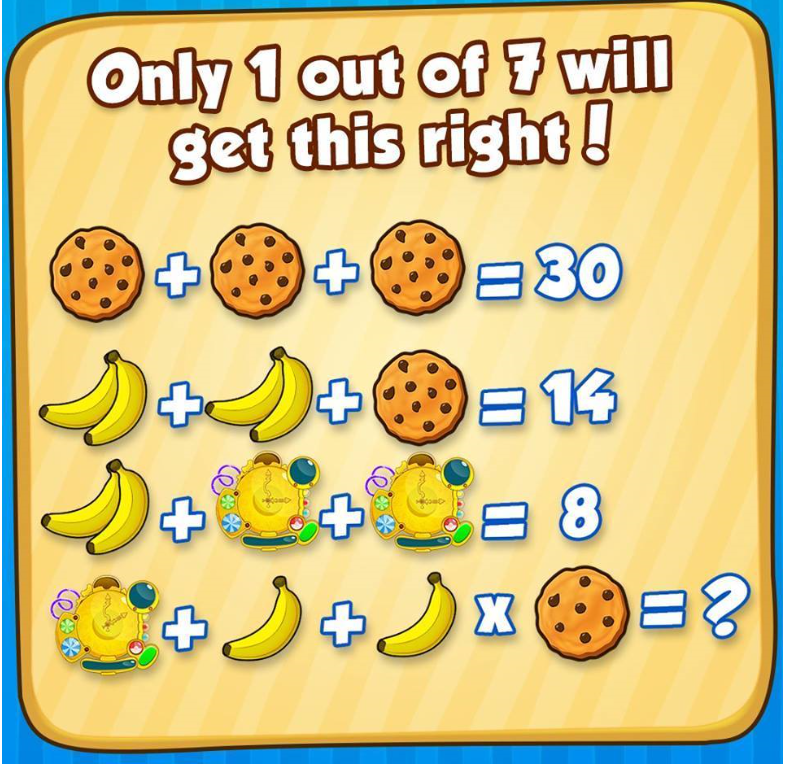cookie banana clock math problem