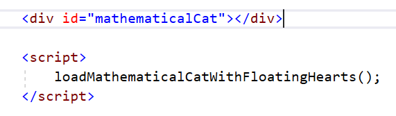 revised HTML for mathematical cat with floating hearts