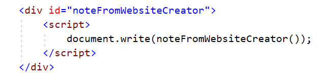 HTML for embedded note from web creator