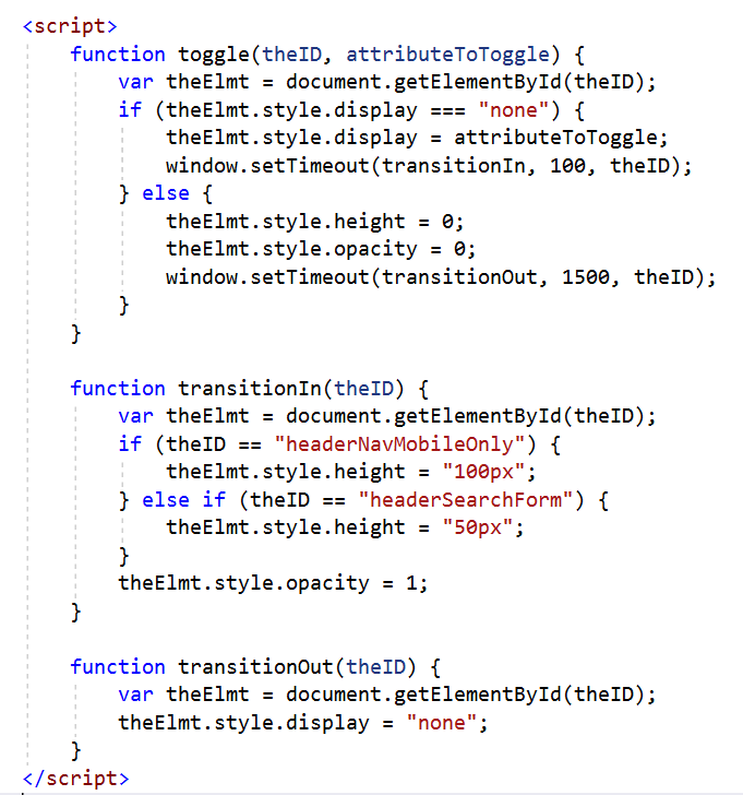 functions for transition effects