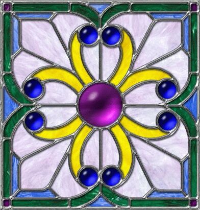 a stained glass window, width 392 pixels, height 411 pixels