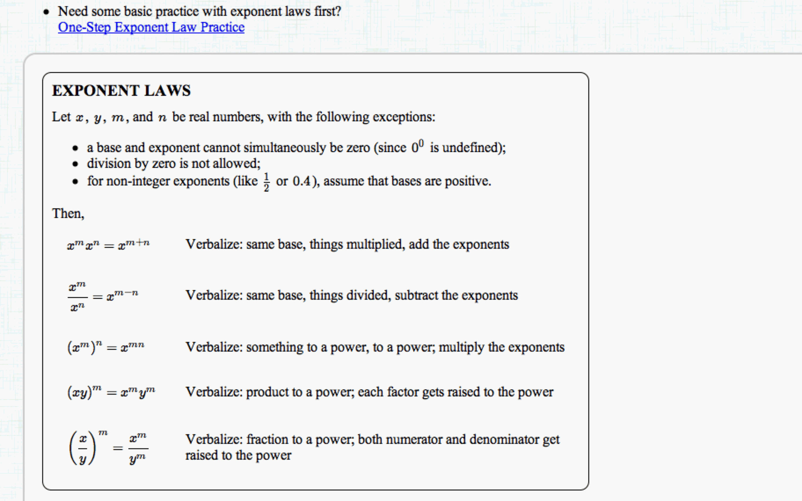 Multi-Step Exponent Law Practice